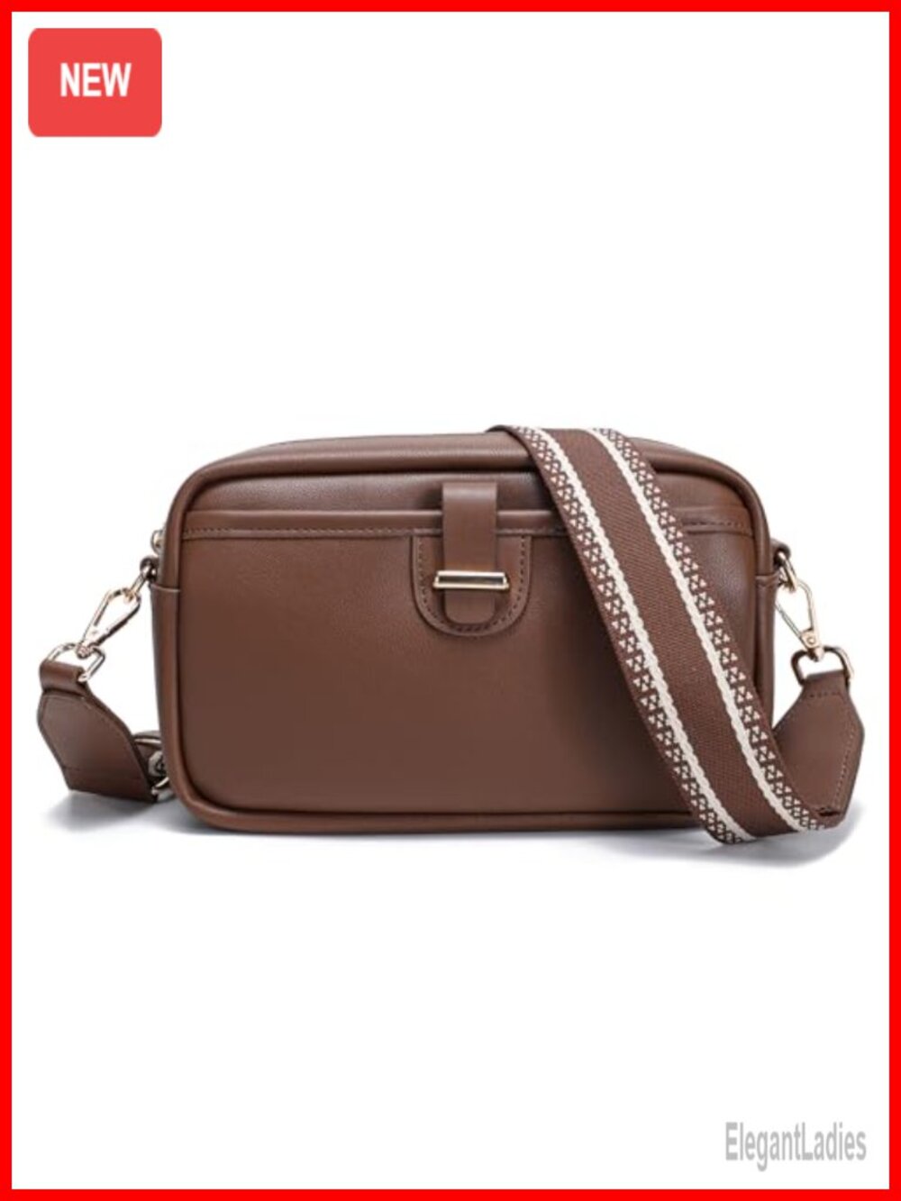 Faux Leather Small Crossbody Bag Women Wide Strap Everyday Purse